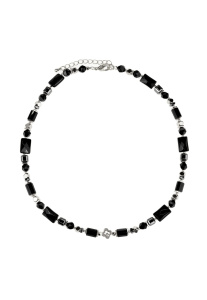 Колье "Вне времени" с чёрным агатом и гематитом