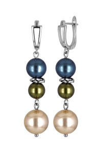 Cерьги длинные с полудрагоценными вставками (бижутерия)