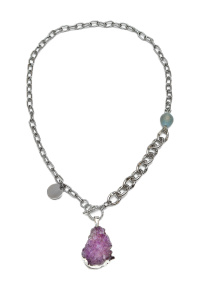 Колье из микса полудрагоценных и искусственных вставок (бижутерия)