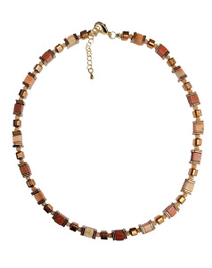 Колье "Законы геометрии" с яшмой и гематитом