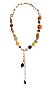 Колье из микса полудрагоценных и искусственных вставок (бижутерия)