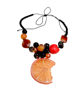 Колье из микса полудрагоценных и искусственных вставок (бижутерия)