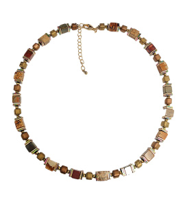 Колье "Законы геометрии" с яшмой и гематитом