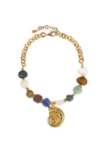 Колье "View sea" с натуральными камнями