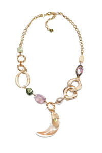 Колье из микса полудрагоценных и искусственных вставок (бижутерия)