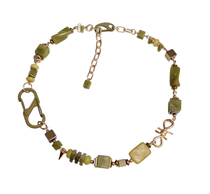 Колье из микса полудрагоценных и искусственных вставок (бижутерия)