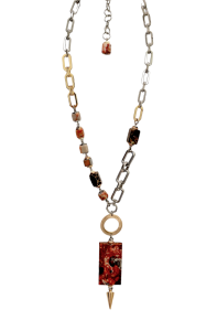 Колье из микса полудрагоценных и искусственных вставок (бижутерия)