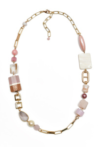 Колье из микса полудрагоценных и искусственных вставок (бижутерия)