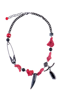 Колье из микса полудрагоценных и искусственных вставок (бижутерия)