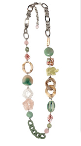 Колье из микса полудрагоценных и искусственных вставок (бижутерия)