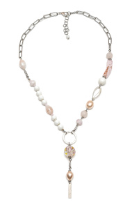 Колье из микса полудрагоценных и искусственных вставок (бижутерия)